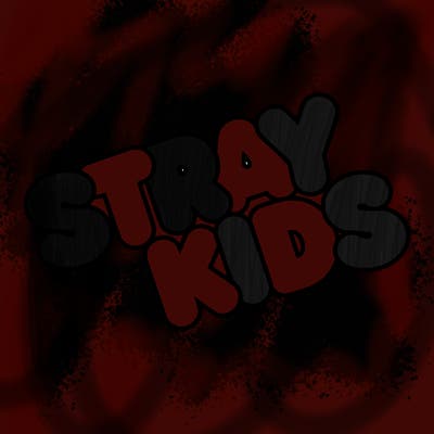 bubble letters saying stray kids