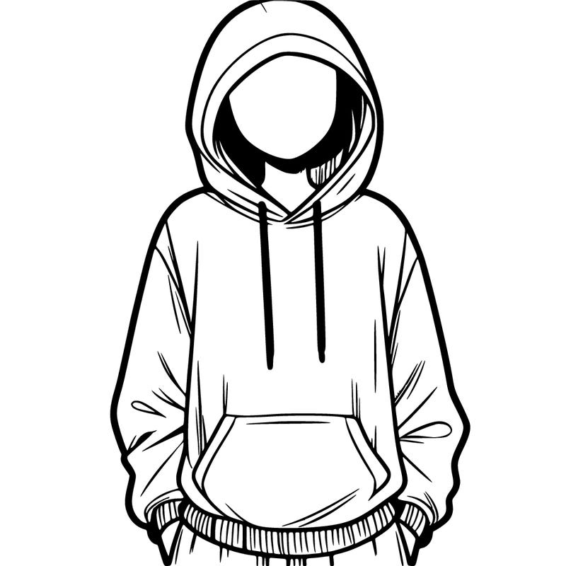 faceless girl with hoodie with hands in pockets