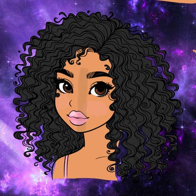 girl with curly hair realistic