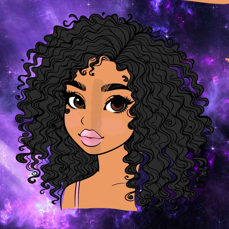 girl with curly hair realistic