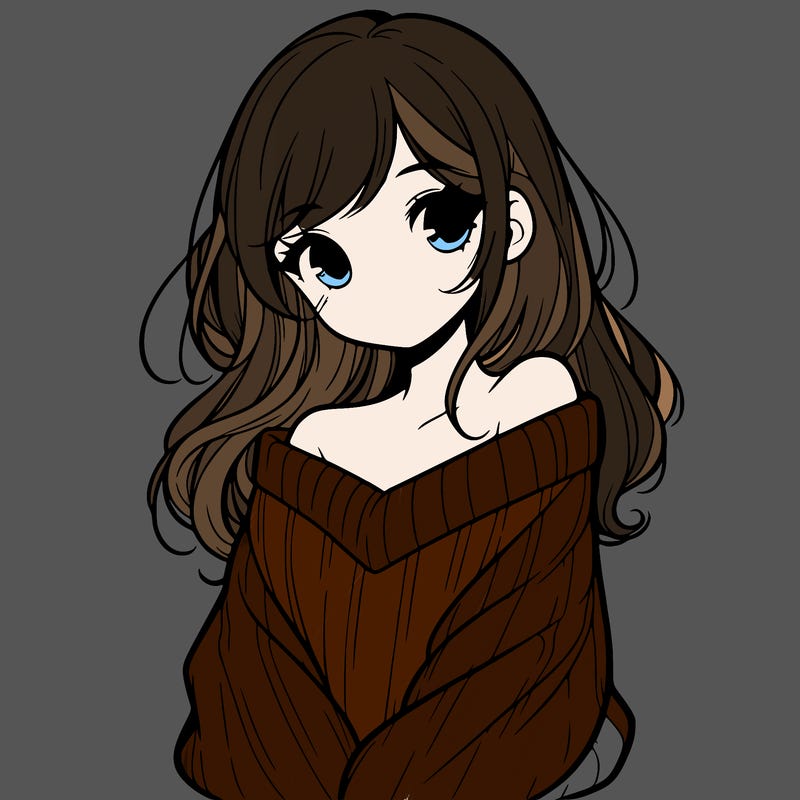 shy pretty girl wearing a sweater that is falling off one shoulder portrait