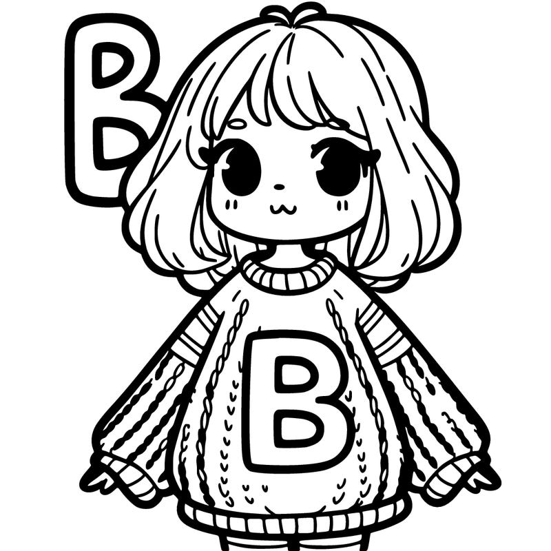 girl with a big sweater with the b word