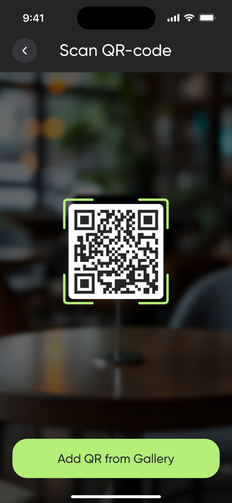 Authenticatorアプリで新しい2FAアカウントを追加するためのQRコードスキャン画面を表示するインターフェース