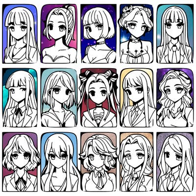 girls that look diffrent anime