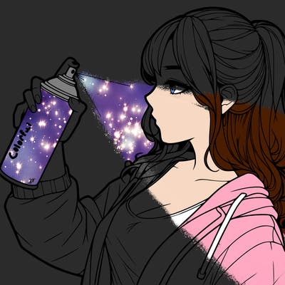 a realistic girl spray, painting