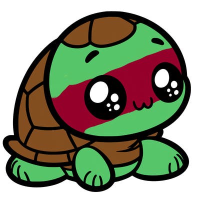 cute little animated turtle