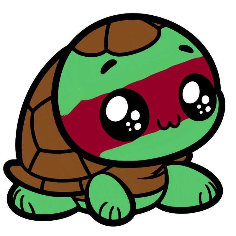 cute little animated turtle