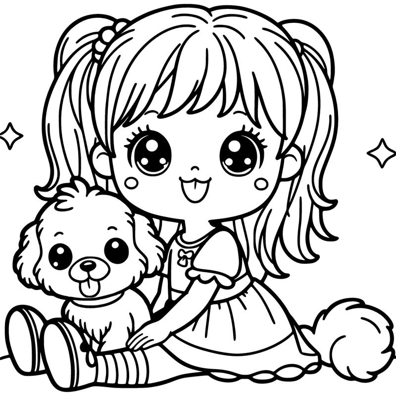 girl with a cute dog