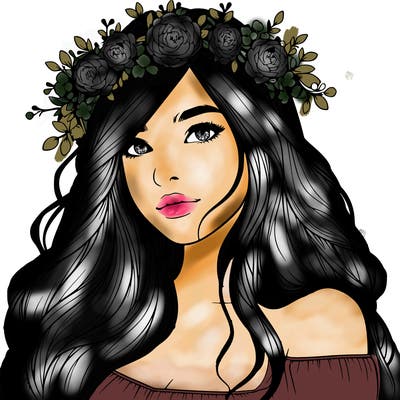 realistic girl with flower crown