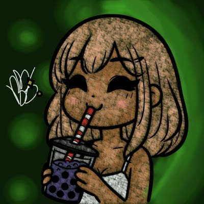 a girl drinking boba
