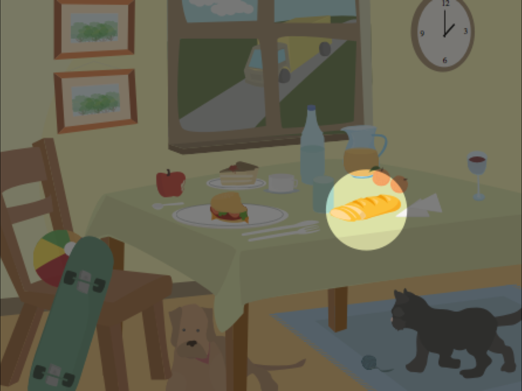 Banedi - Interactive illustration of a dining room used for digital cognitive assessment
