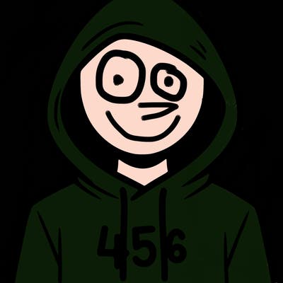 a person with non face waering a hoodie with a 456 symbol