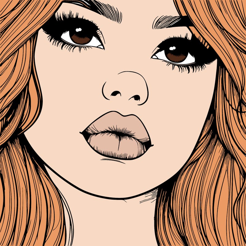 really realistic girl with lips