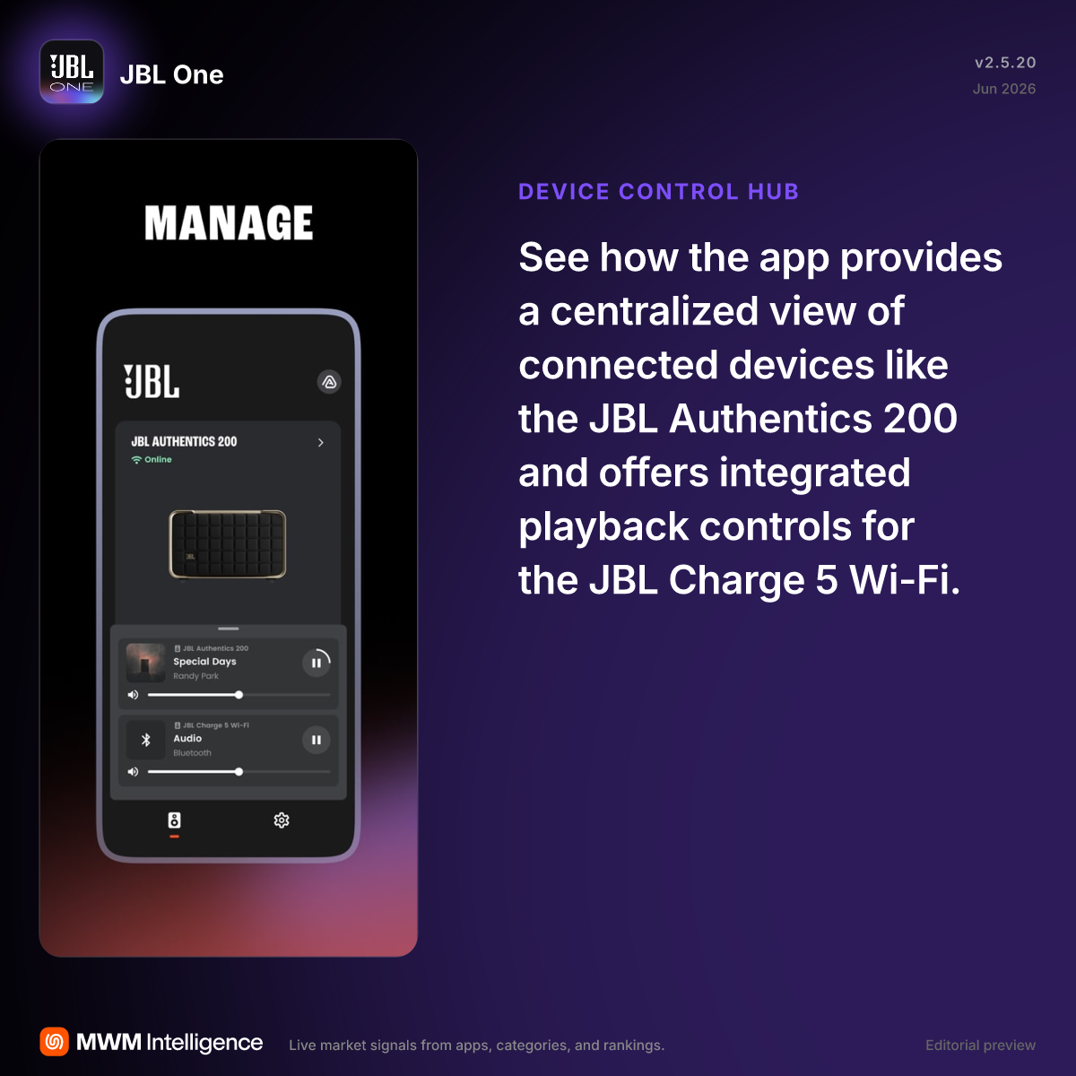 JBL One - Music App | MWM