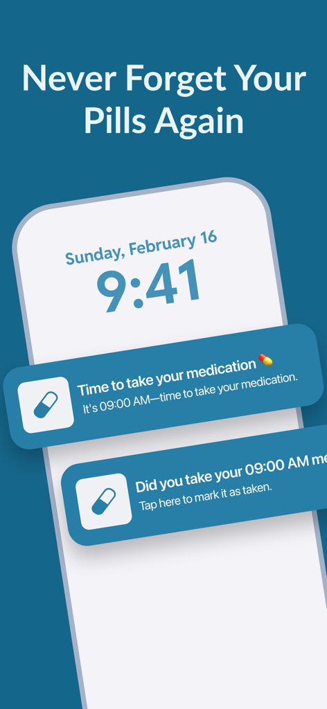 Pill & Medication Reminders - Medication reminder notifications on an iPhone lock screen.