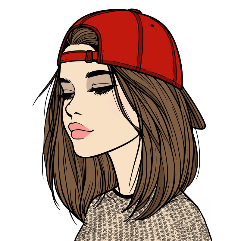 realistic  girl with a backwards hat