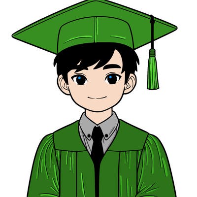 asian person graduating from school realistic