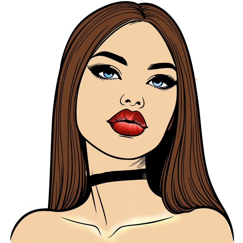 realistic woman with full lips