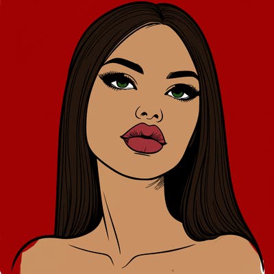 realistic woman with full lips