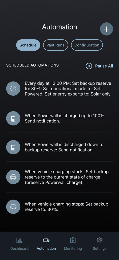 Netzero for Powerwall - Scheduled energy automations for Tesla Powerwall and EV charging in the Netzero app.