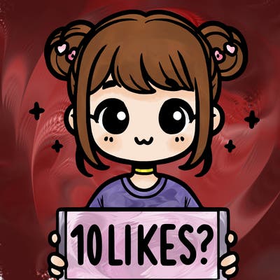 cute girl that is holding a sign that says 10 likes?
