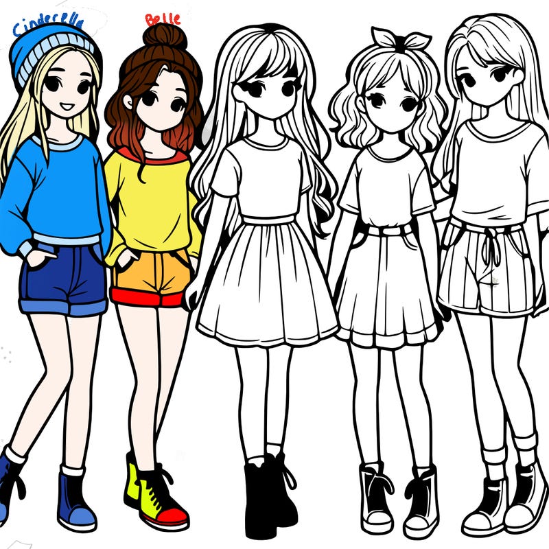 a group of five girls