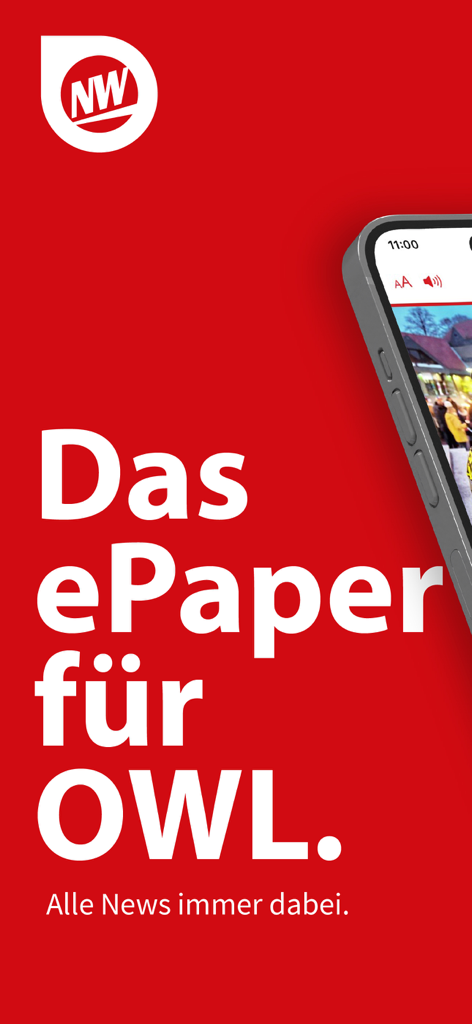 NW ePaper - NW ePaper digitale Zeitungs-App Splashscreen mit dem Slogan Das ePaper fuer OWL