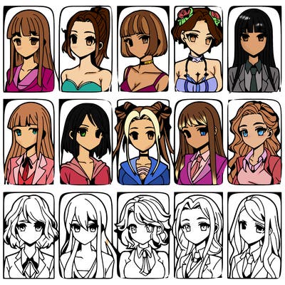 girls that look diffrent anime