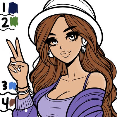 a model holding up the peace sign