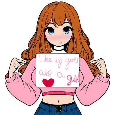 girl holding a blank sign in a long sleeve crop top