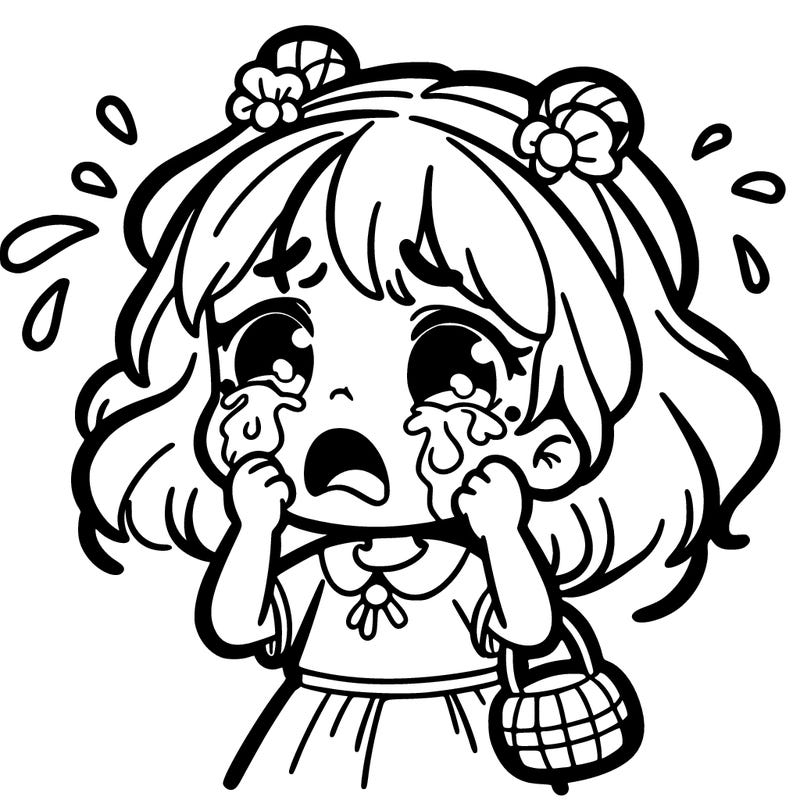 a girl crying