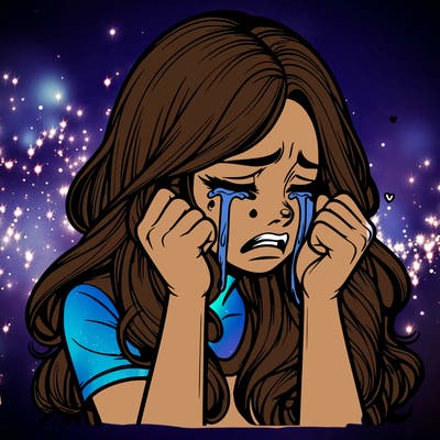 realistic girl crying