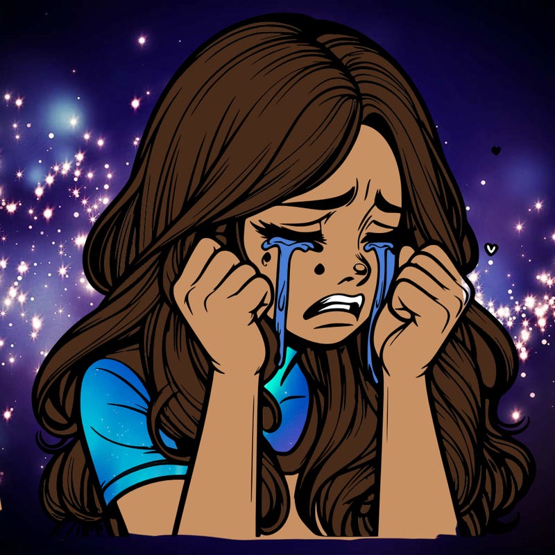 realistic girl crying