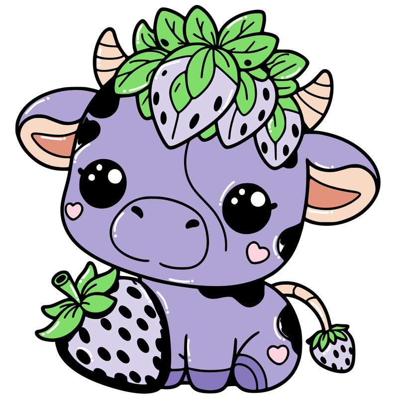 cute strawberry cow