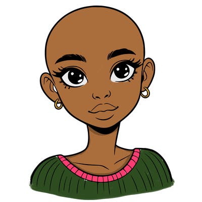 bald black girl