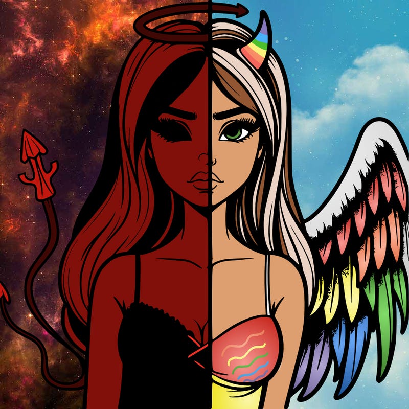 devil vs angel realistic girl