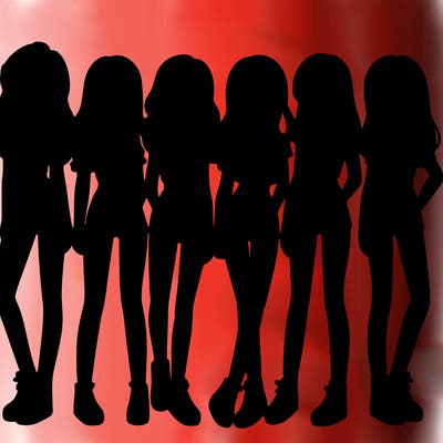 a group of girls wearing crop tops and shorts