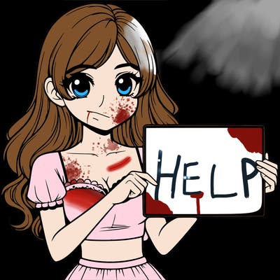 realistic pretty girl holding blank sign