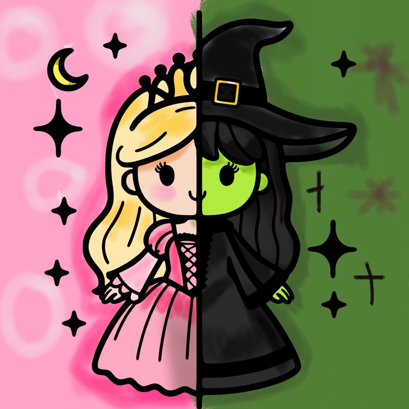 split princess and witch
