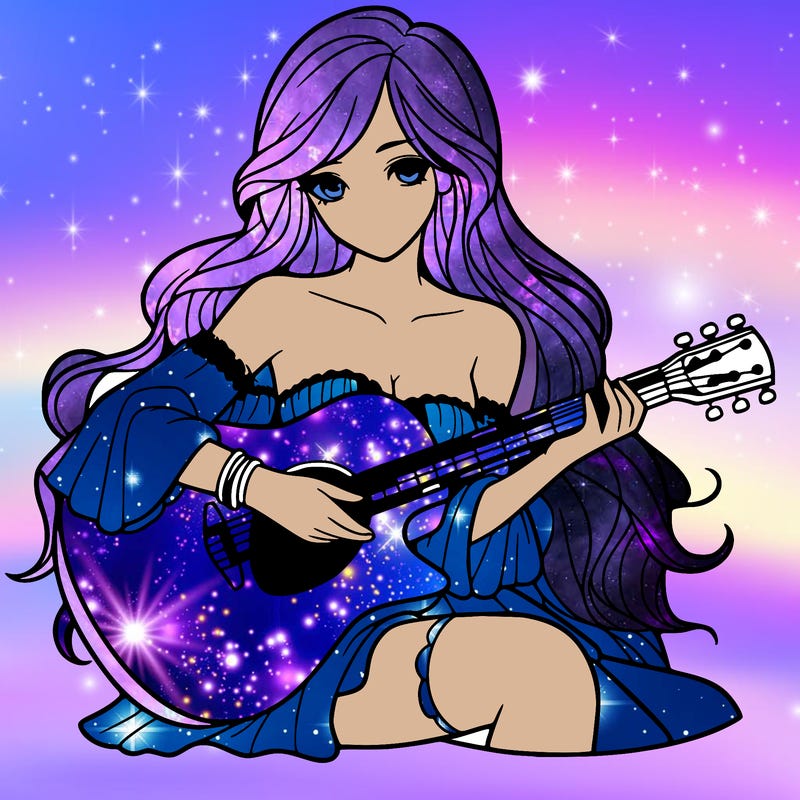 beautiful girl playing the guitar