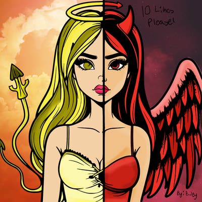 devil vs angel realistic girl