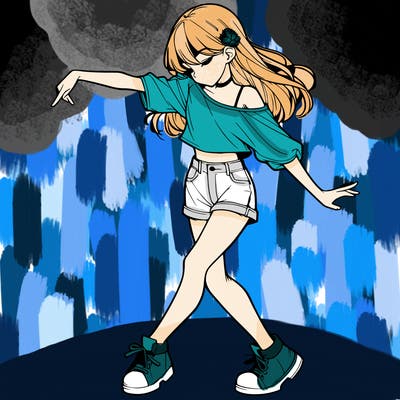 realistic girl danceing