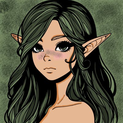 elf girl realistic dark fantasy