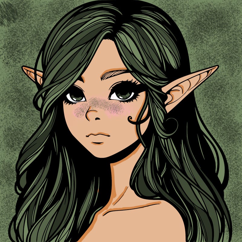 elf girl realistic dark fantasy