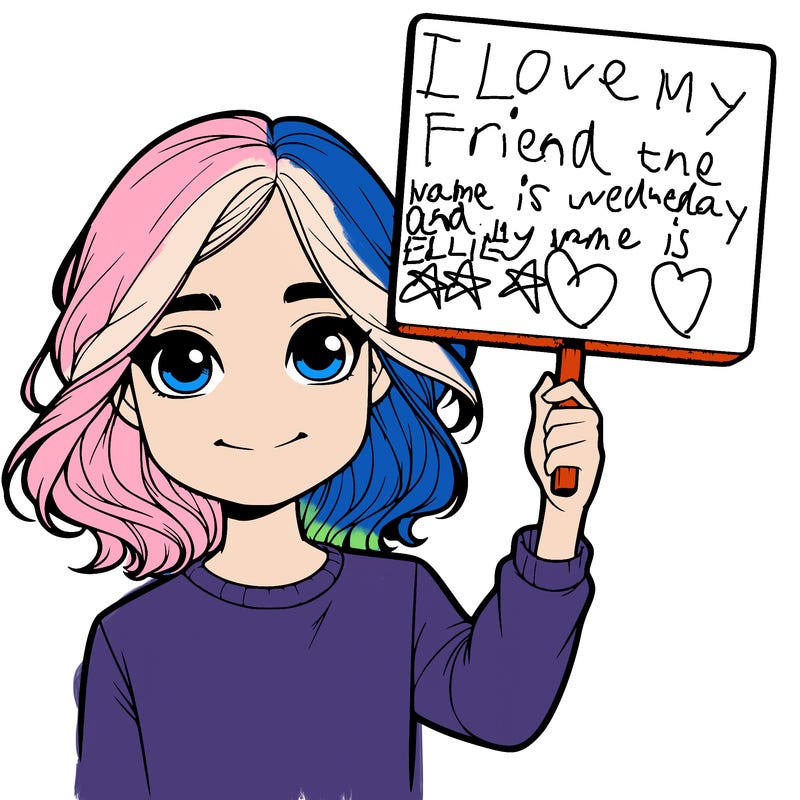 realistic girl holding up a sign