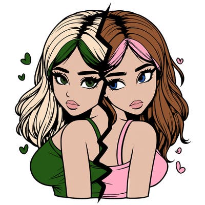 realistic girl split