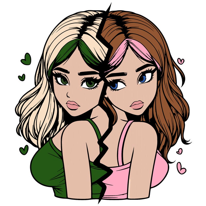 realistic girl split