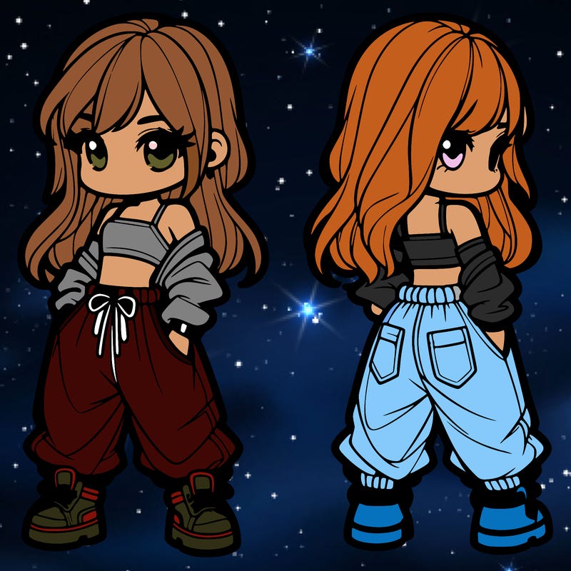 girl in crop top and baggy pants