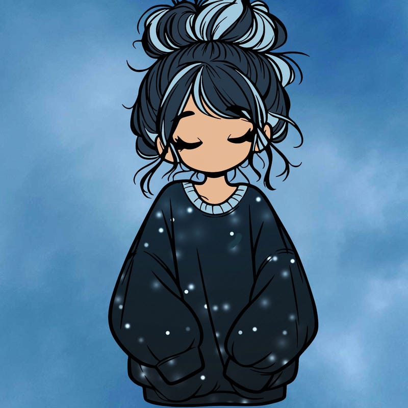 girl with baggy sweatshirt and messy bun