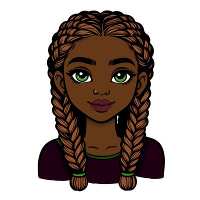 realistic girl with braids
